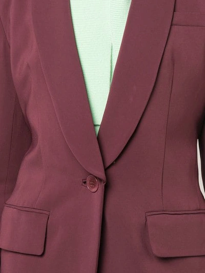Tibi Burgundy Oversized Tuxedo Blazer With Removable Belt In Purple