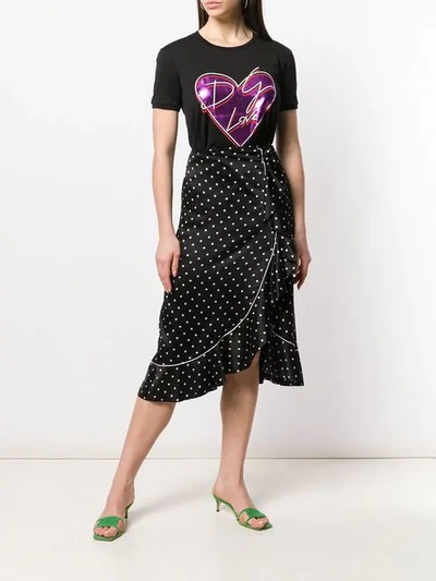Shop Dolce & Gabbana Metallic Heart Print T In Black