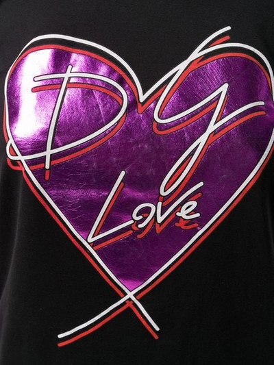 Shop Dolce & Gabbana Metallic Heart Print T In Black