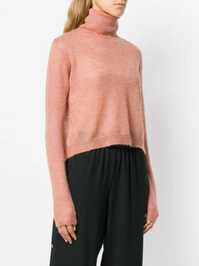 Shop Alysi Boxy Roll Neck Sweater - Pink