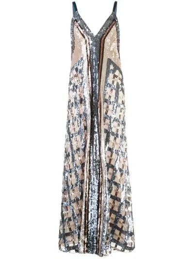 Shop Temperley London Embroidered Maxi Dress In Neutrals