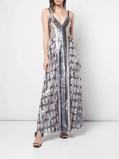Shop Temperley London Embroidered Maxi Dress In Neutrals