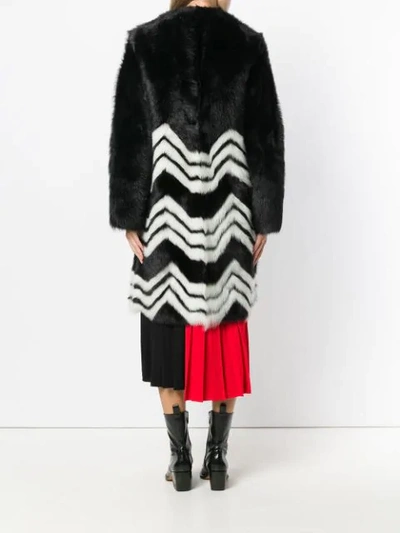 Shop Givenchy Chevron Coat In Black