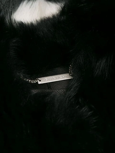 Givenchy Chevron Shearling Coat In Black