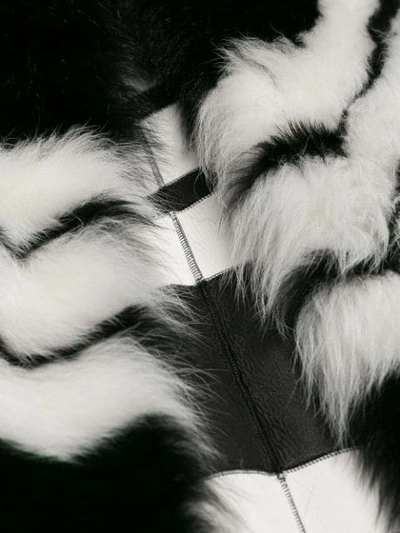 Givenchy Chevron Shearling Coat In Black