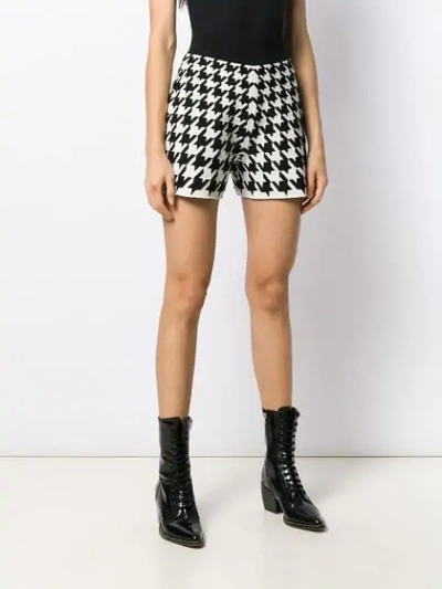 Shop Alexander Mcqueen Houndstooth Knitted Shorts In 9009