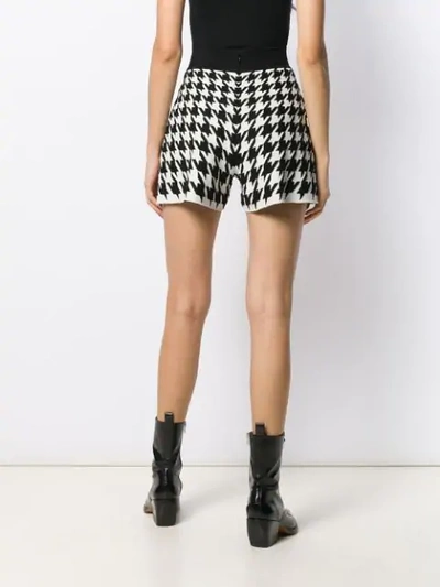 Shop Alexander Mcqueen Houndstooth Knitted Shorts In 9009