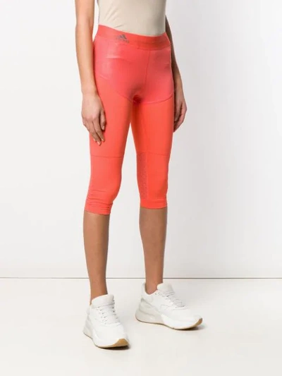 Shop Adidas By Stella Mccartney Cropped Performance Leggings In Orange