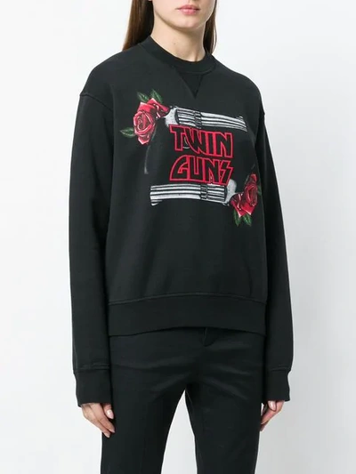 Shop Dsquared2 Twin Guns Print Sweatshirt In Black