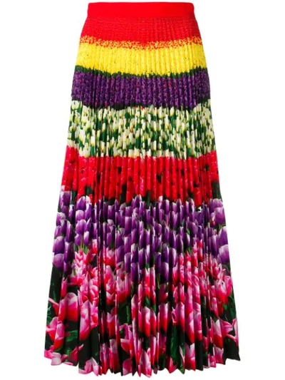 Shop Mary Katrantzou Flower Field Pleated Skirt - Pink