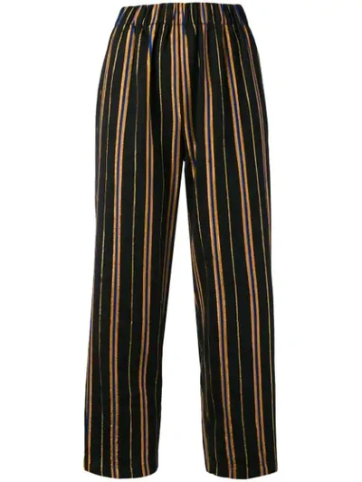 Shop Forte Forte Masai Lurex Stripe Trousers In Black