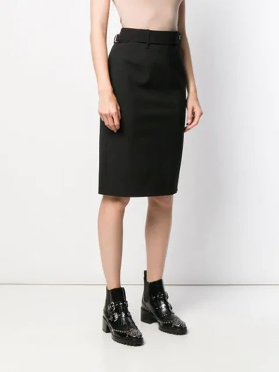 Shop Red Valentino Belted Pencil Skirt In Black
