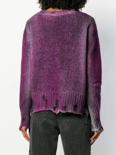 Shop Avant Toi Distressed Jumper In Purple