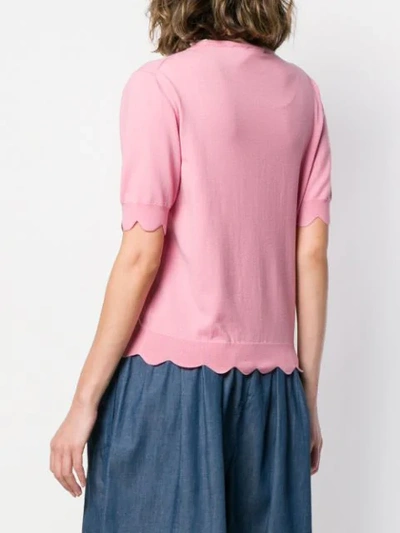Shop Marc Jacobs Scalloped Edges Knit Top In Pink