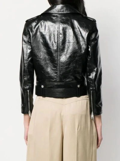 Shop Givenchy Belted Biker Jacket In Black