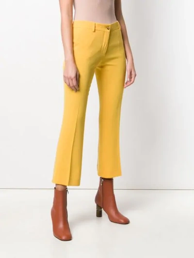 Shop Alberto Biani Creased Cropped Trousers In Yellow
