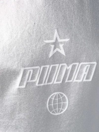 PUMA 金属感印花T恤 - 白色