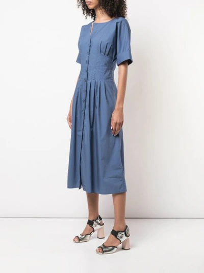 Shop Sea Front Button Dress In Blue