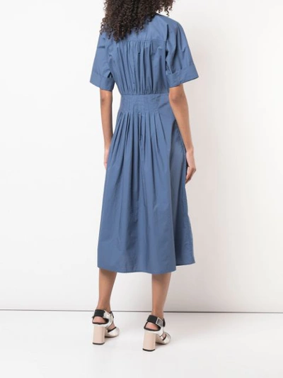 Shop Sea Front Button Dress In Blue