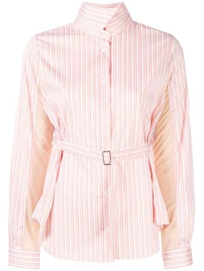 Shop Aalto Belted Striped Shirt - Pink