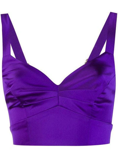 Shop Murmur Bustier Cropped Top - Purple