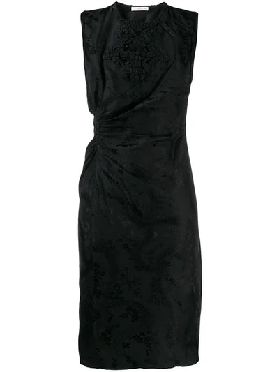 Pre-owned Prada 2000's Embroidered Jacquard Dress - Black