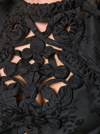 Pre-owned Prada 2000's Embroidered Jacquard Dress - Black