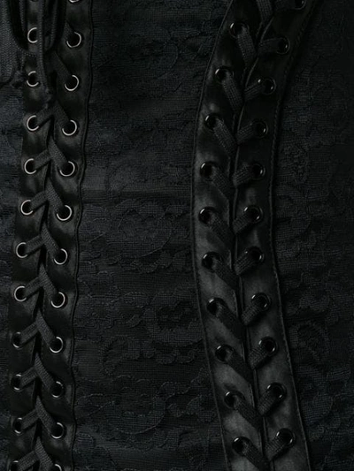 Shop Dolce & Gabbana Corset Midi Dress In Black