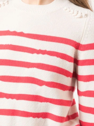 Shop Barrie Striped Sweater In Red