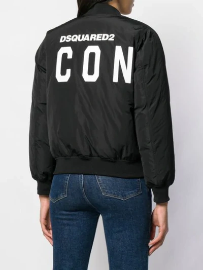 Shop Dsquared2 Icon Bomber Jacket In Black