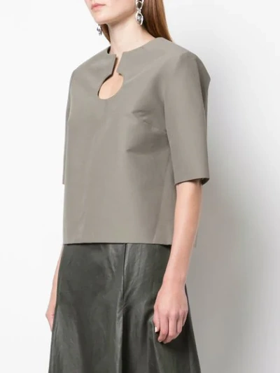 Shop Partow Cut Out Detail Blouse In Green