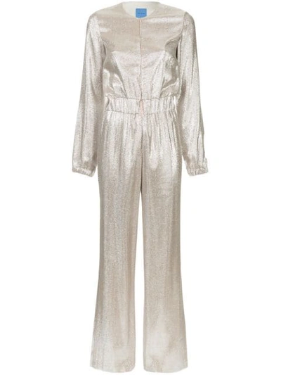 Shop Macgraw Super Sequin Jumpsuit In Metallic