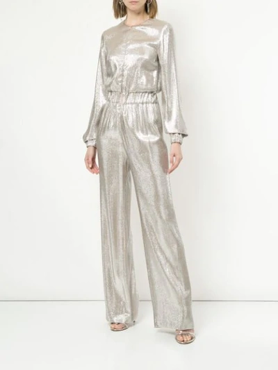 Shop Macgraw Super Sequin Jumpsuit In Metallic