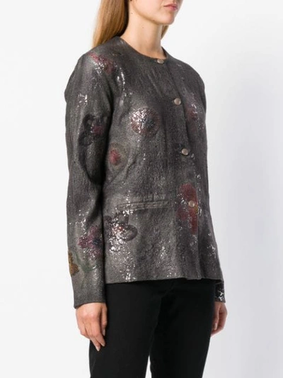 Shop Avant Toi Paint Splatter Jacket In Grey