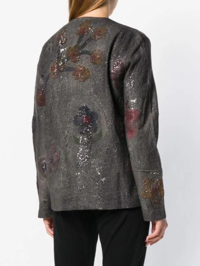 Shop Avant Toi Paint Splatter Jacket In Grey