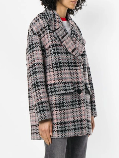 Shop Karl Lagerfeld Oversized Fancy Check Coat In Multicolour