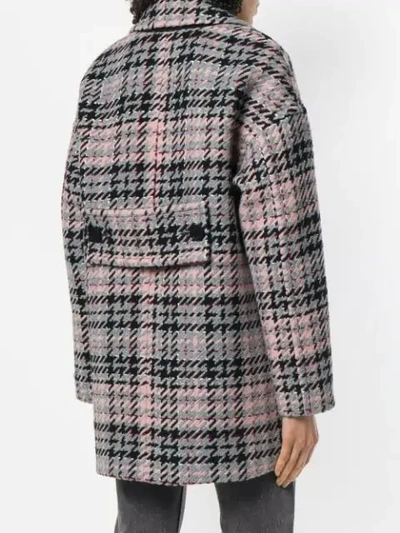 Shop Karl Lagerfeld Oversized Fancy Check Coat In Multicolour