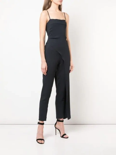 Shop Michelle Mason Strap Drape Jumpsuit In Black