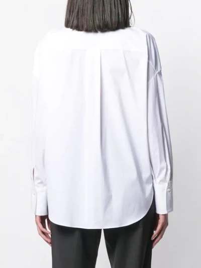 Shop Brunello Cucinelli Beaded Collar Shirt In White