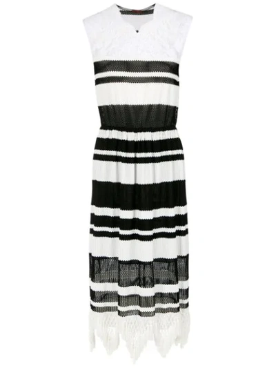 Shop À La Garçonne Striped Knit Dress In Black