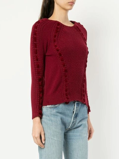 Shop Onefifteen Lace Detail Jumper In Red