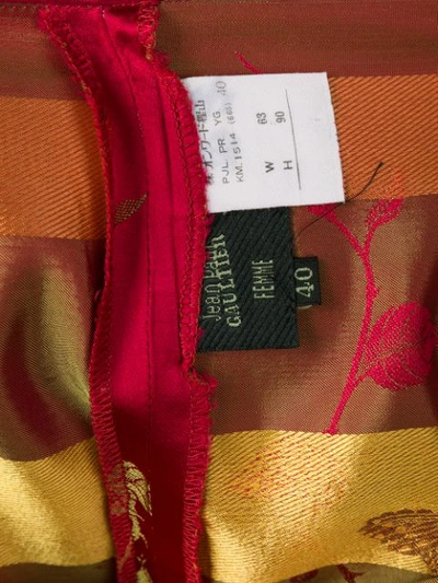 Pre-owned Jean Paul Gaultier Vintage Floral Print Cropped Trousers In Red