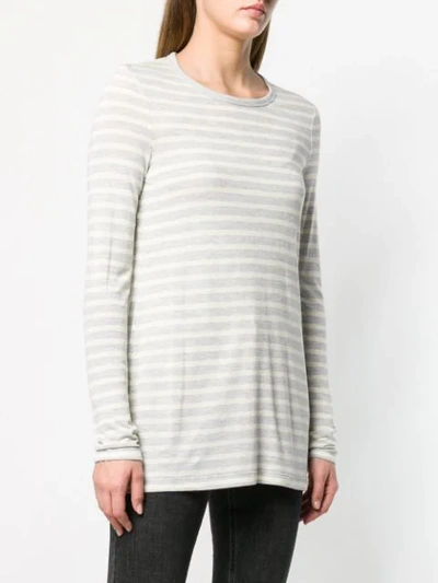 Shop Alexander Wang T Striped Long Sleeved T-shirt In Grey