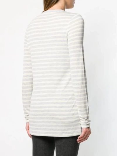 Shop Alexander Wang T Striped Long Sleeved T-shirt In Grey