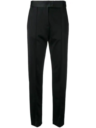 Shop Msgm Tapered Tailored Trousers In Black