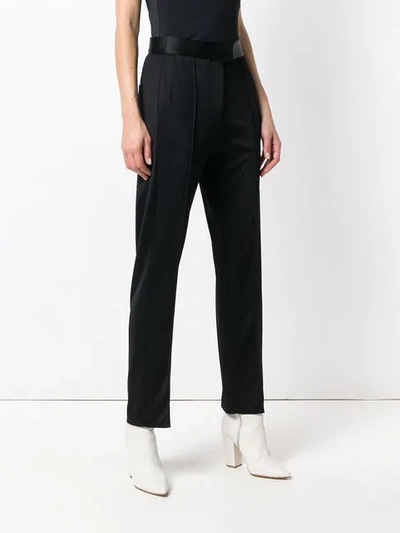 Shop Msgm Tapered Tailored Trousers In Black