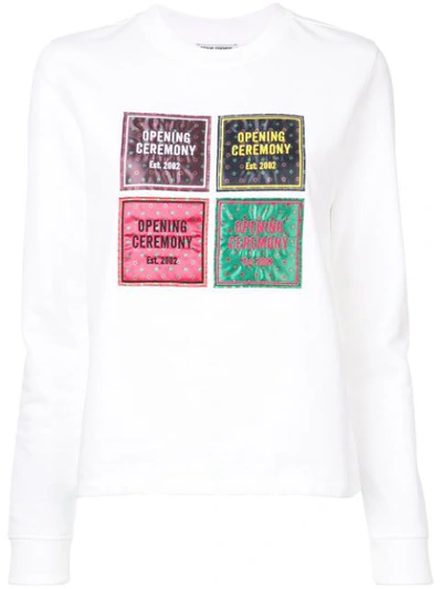 Shop Opening Ceremony Medallion Patchwork Sweater In White