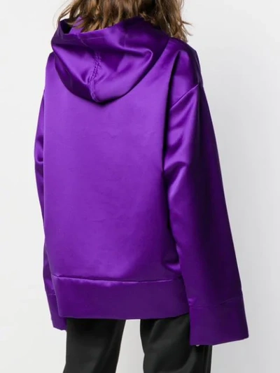 Shop Mm6 Maison Margiela Oversized Draped Sweatshirt In Purple