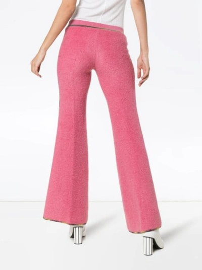MISSONI 低腰侧条纹喇叭裤 - 粉色