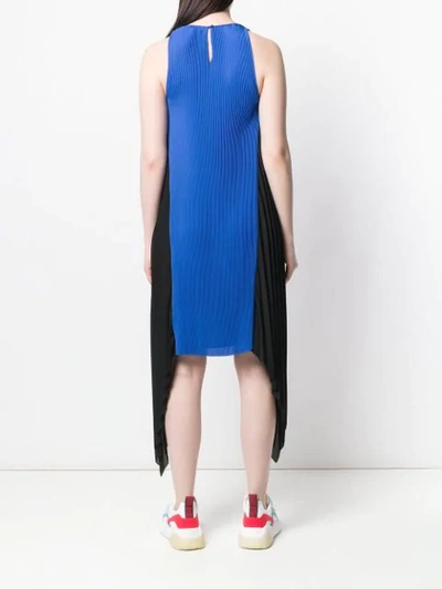 Shop Kenzo Ribbed Asymmetric Dress In Blue